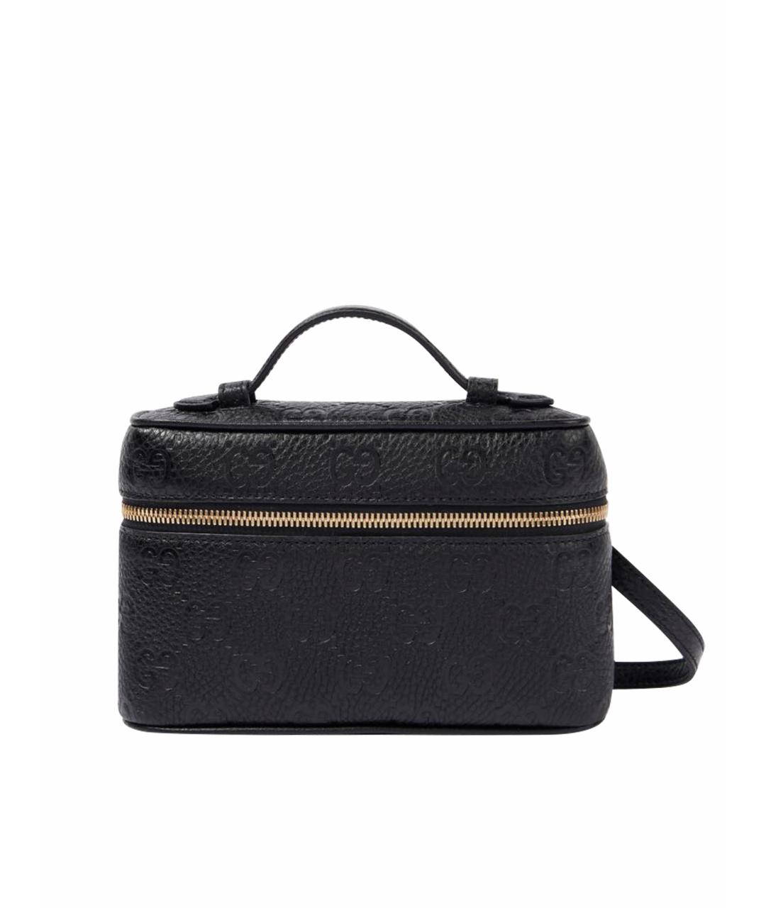 GUCCI Черная кожаная сумка с короткими ручками, фото 1