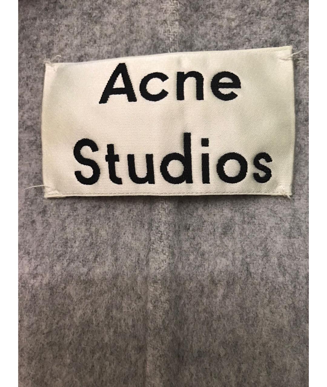 ACNE STUDIOS Серое шерстяное пальто, фото 4