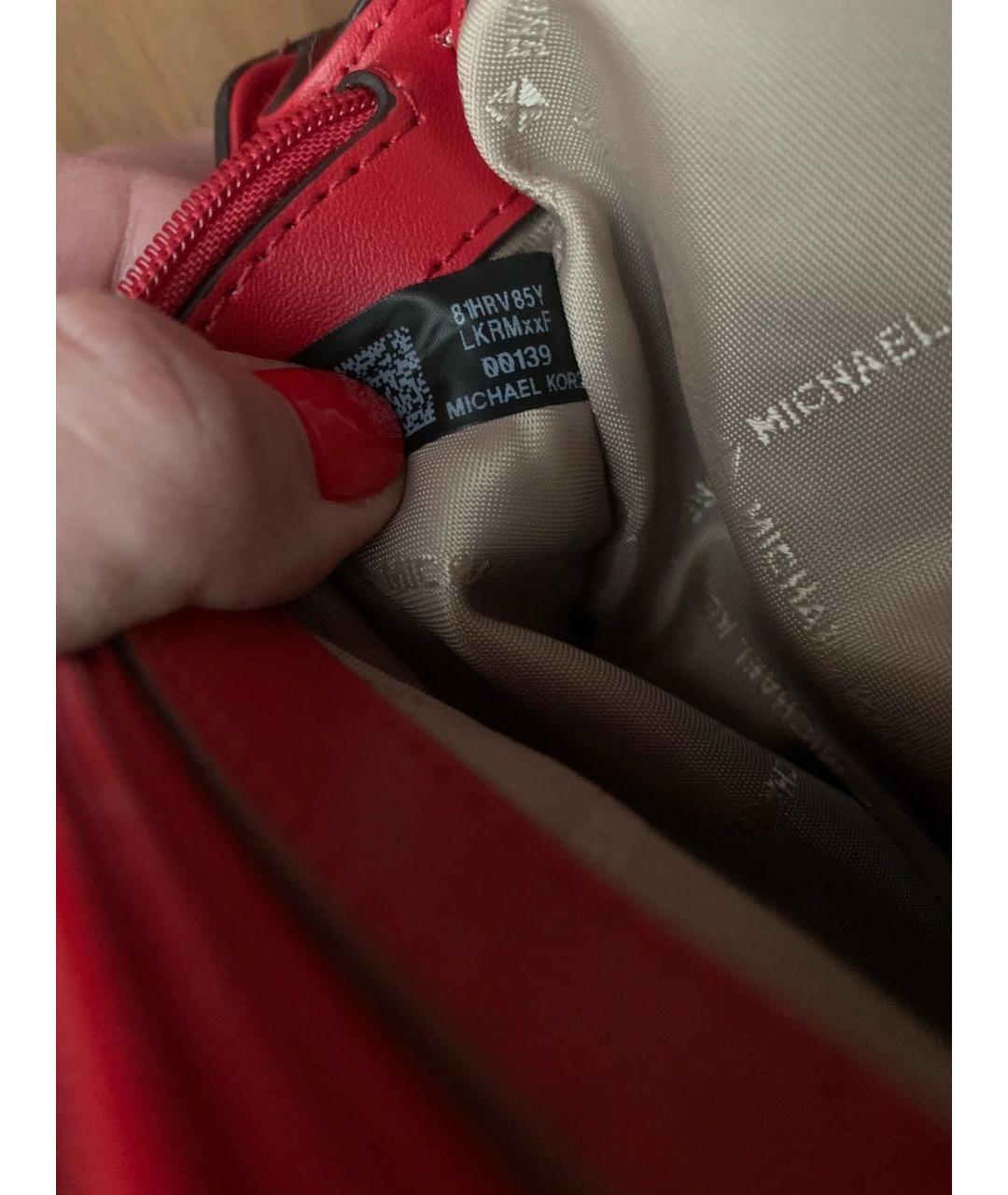 MICHAEL KORS Красная кожаная сумка через плечо, фото 8