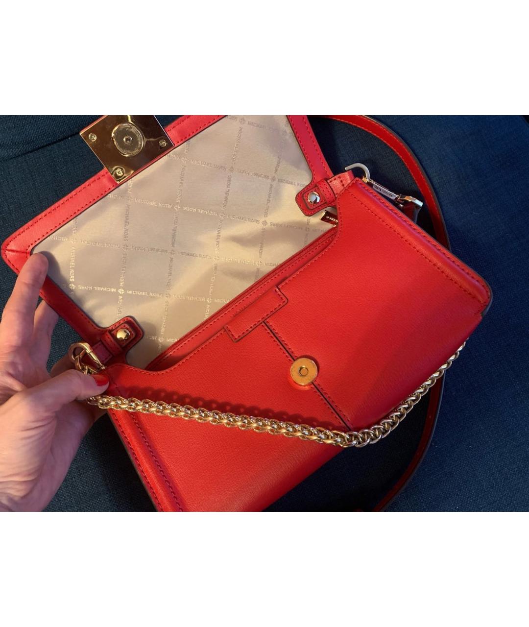 MICHAEL KORS Красная кожаная сумка через плечо, фото 4