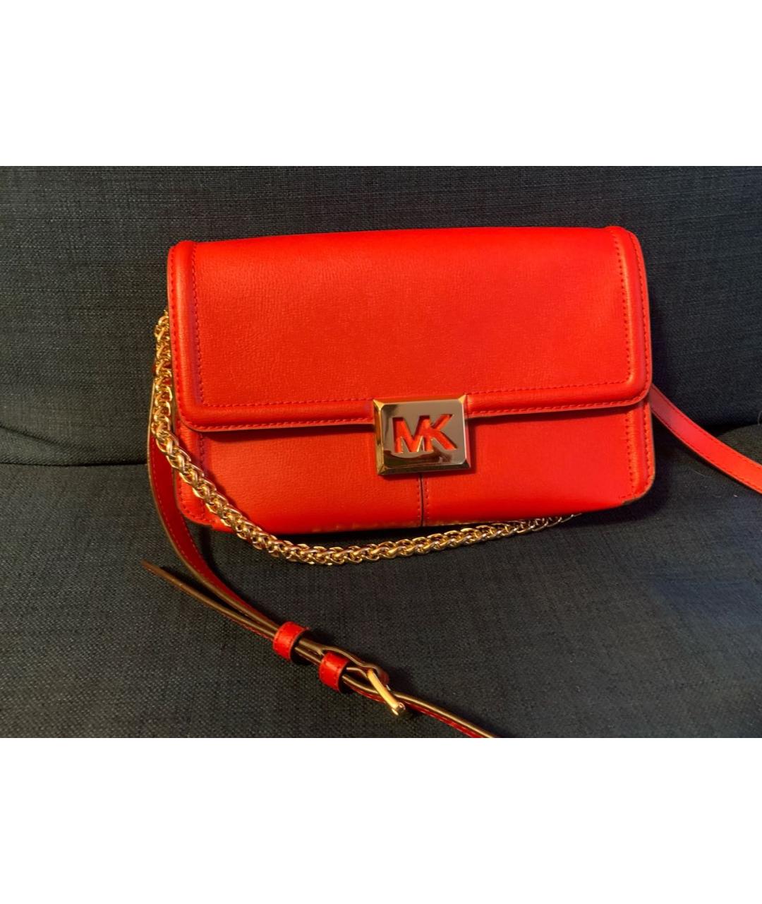 MICHAEL KORS Красная кожаная сумка через плечо, фото 9