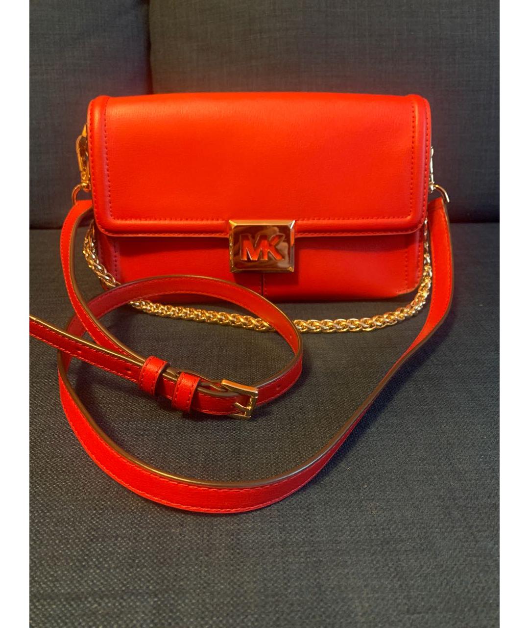 MICHAEL KORS Красная кожаная сумка через плечо, фото 5