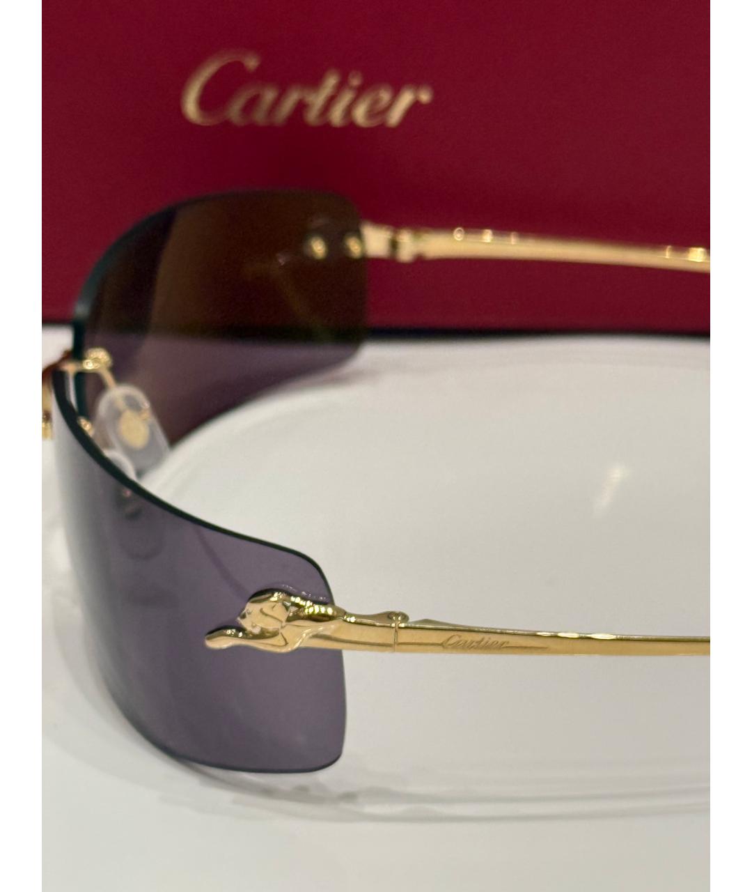 CARTIER Золотые металлические солнцезащитные очки, фото 3