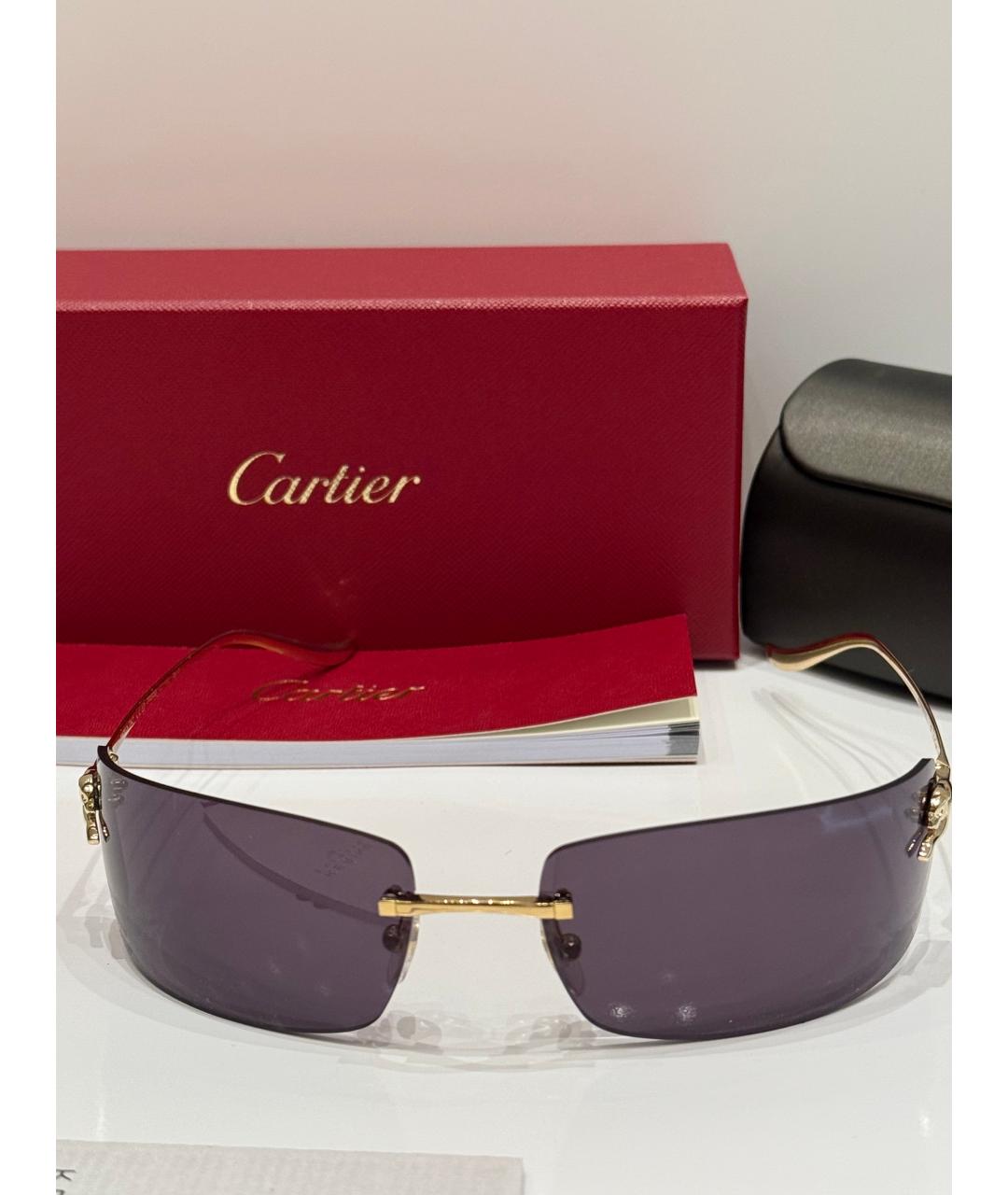 CARTIER Золотые металлические солнцезащитные очки, фото 6