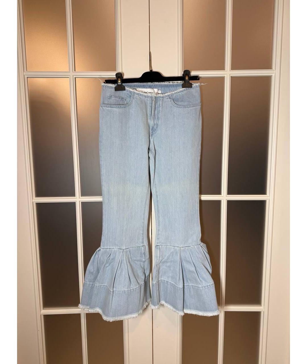 MARQUES' ALMEIDA Голубые хлопковые джинсы клеш, фото 8