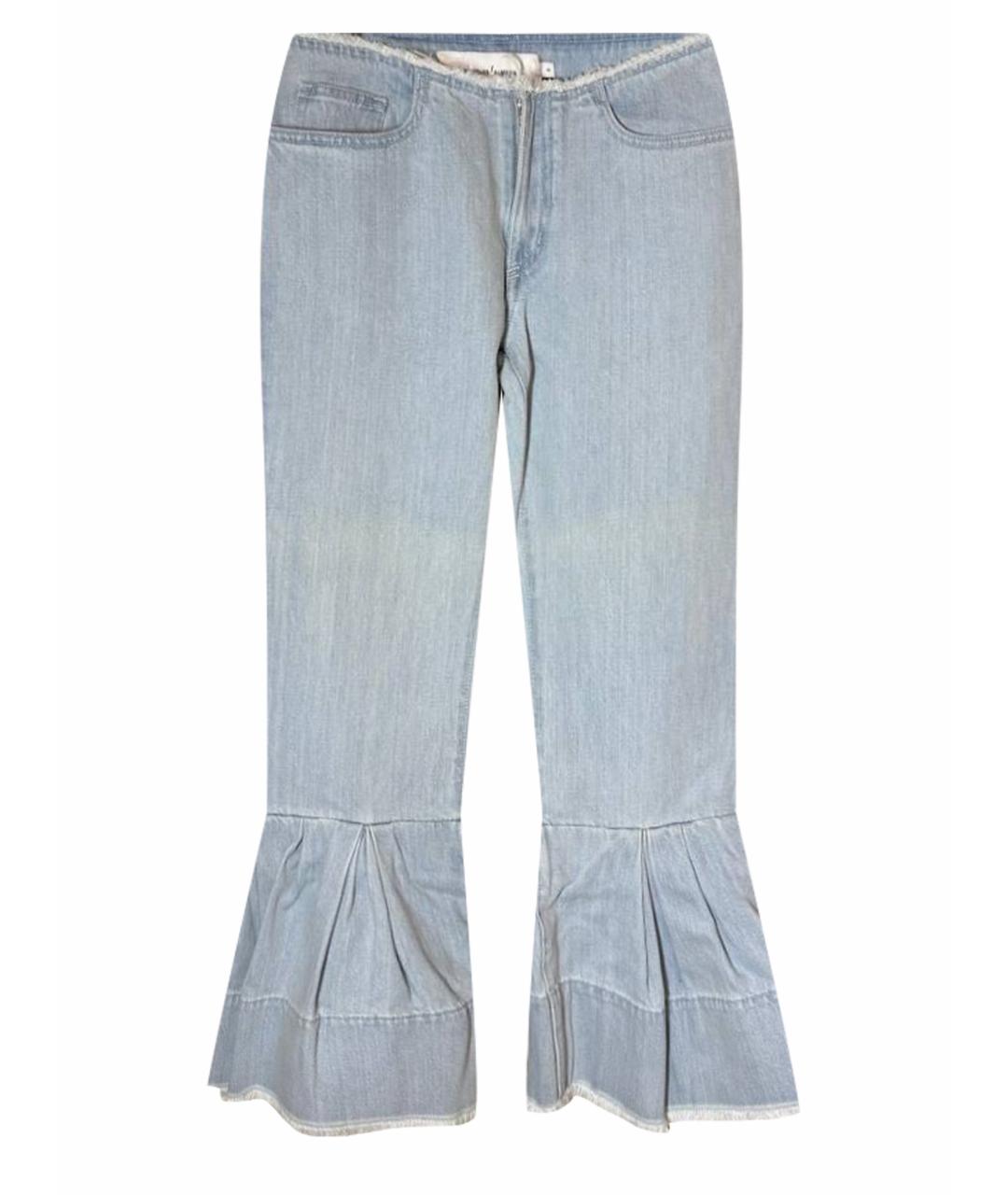 MARQUES' ALMEIDA Голубые хлопковые джинсы клеш, фото 1