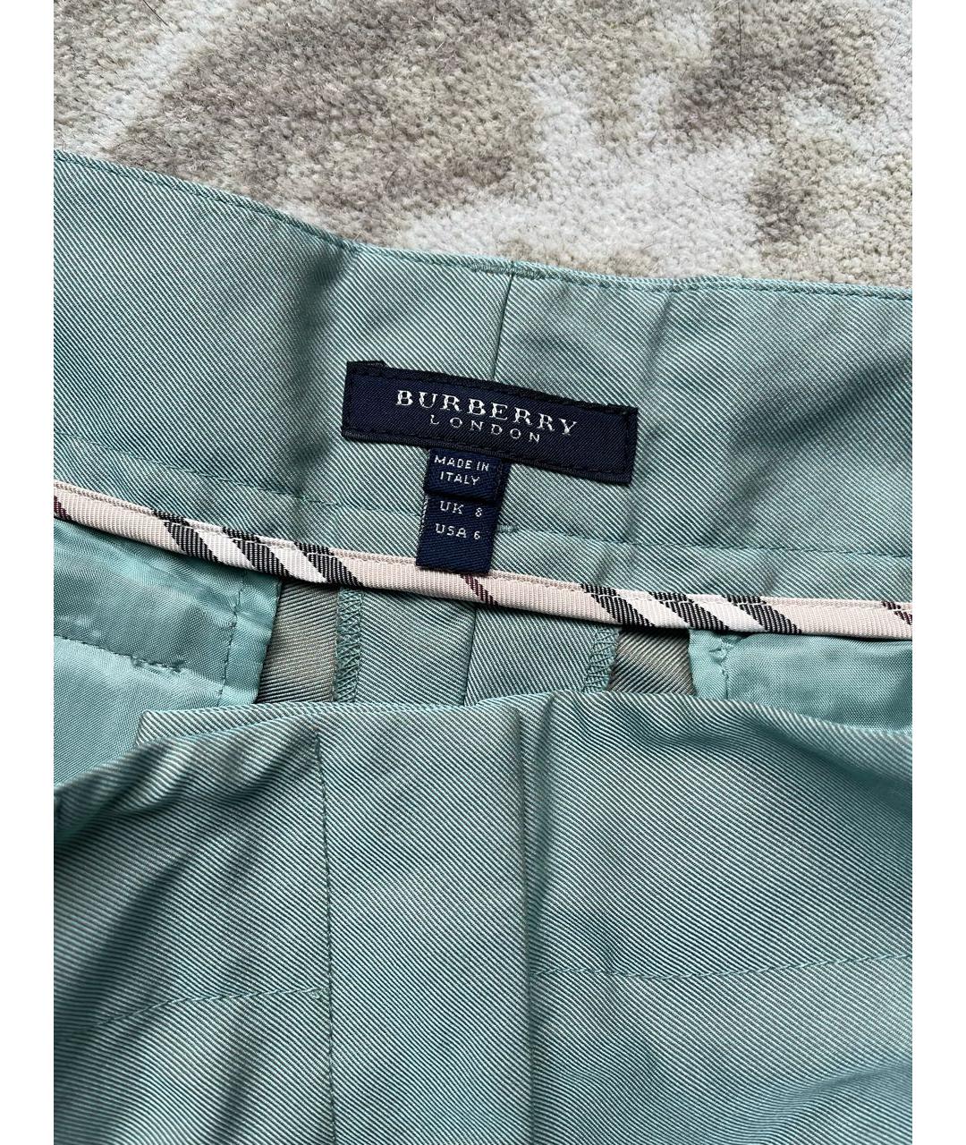 BURBERRY Бирюзовый атласный костюм с брюками, фото 4