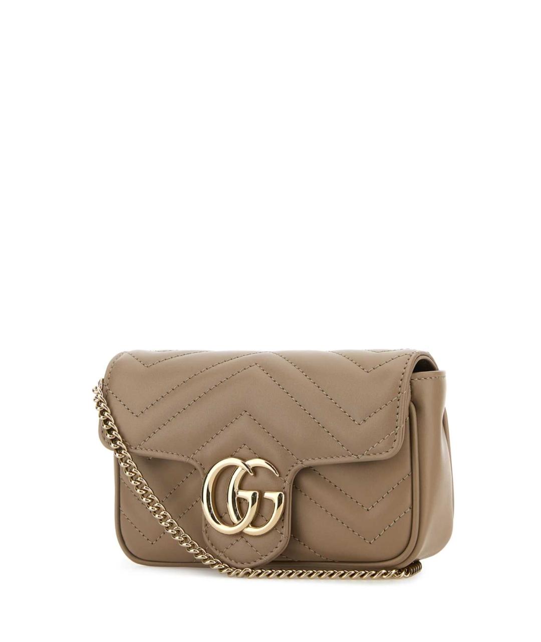 GUCCI Бежевая кожаная сумка через плечо, фото 2