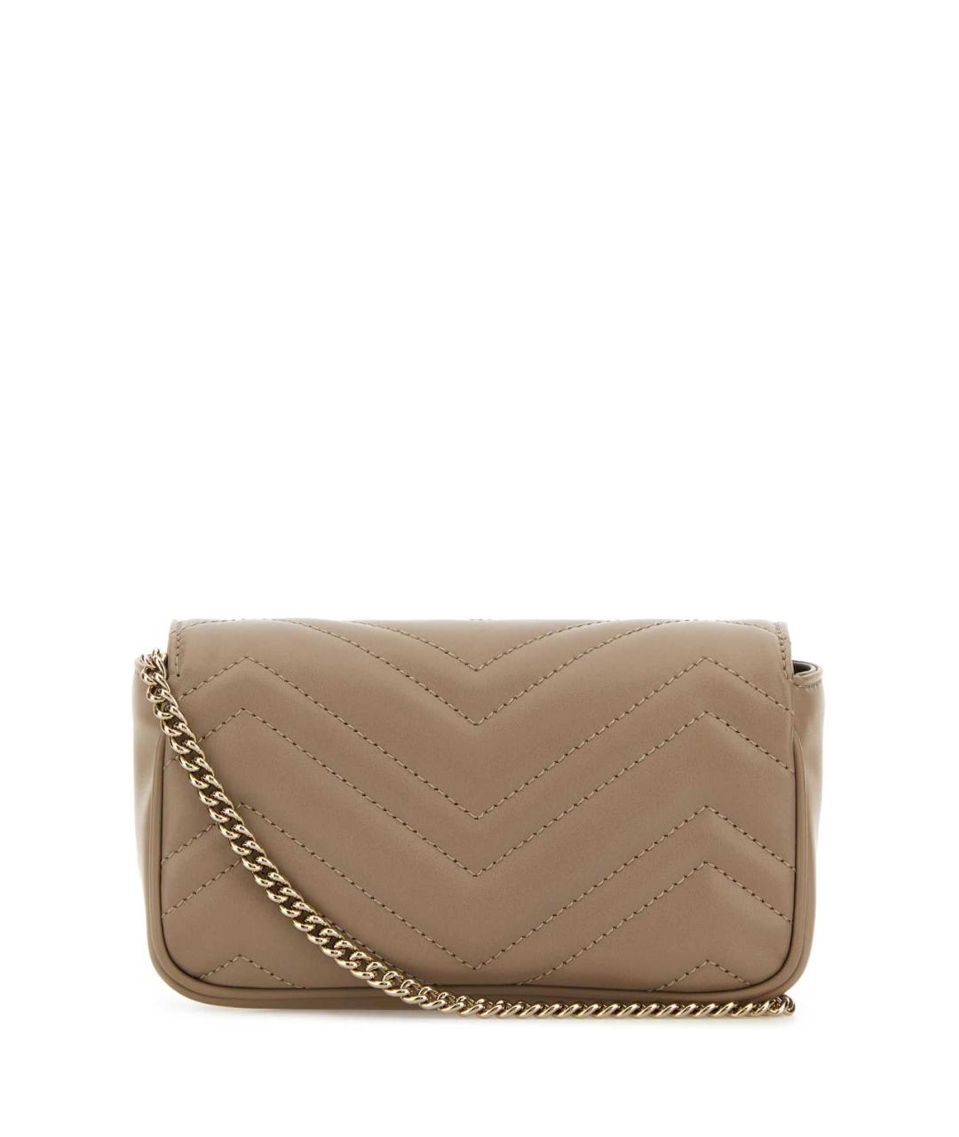 GUCCI Бежевая кожаная сумка через плечо, фото 3