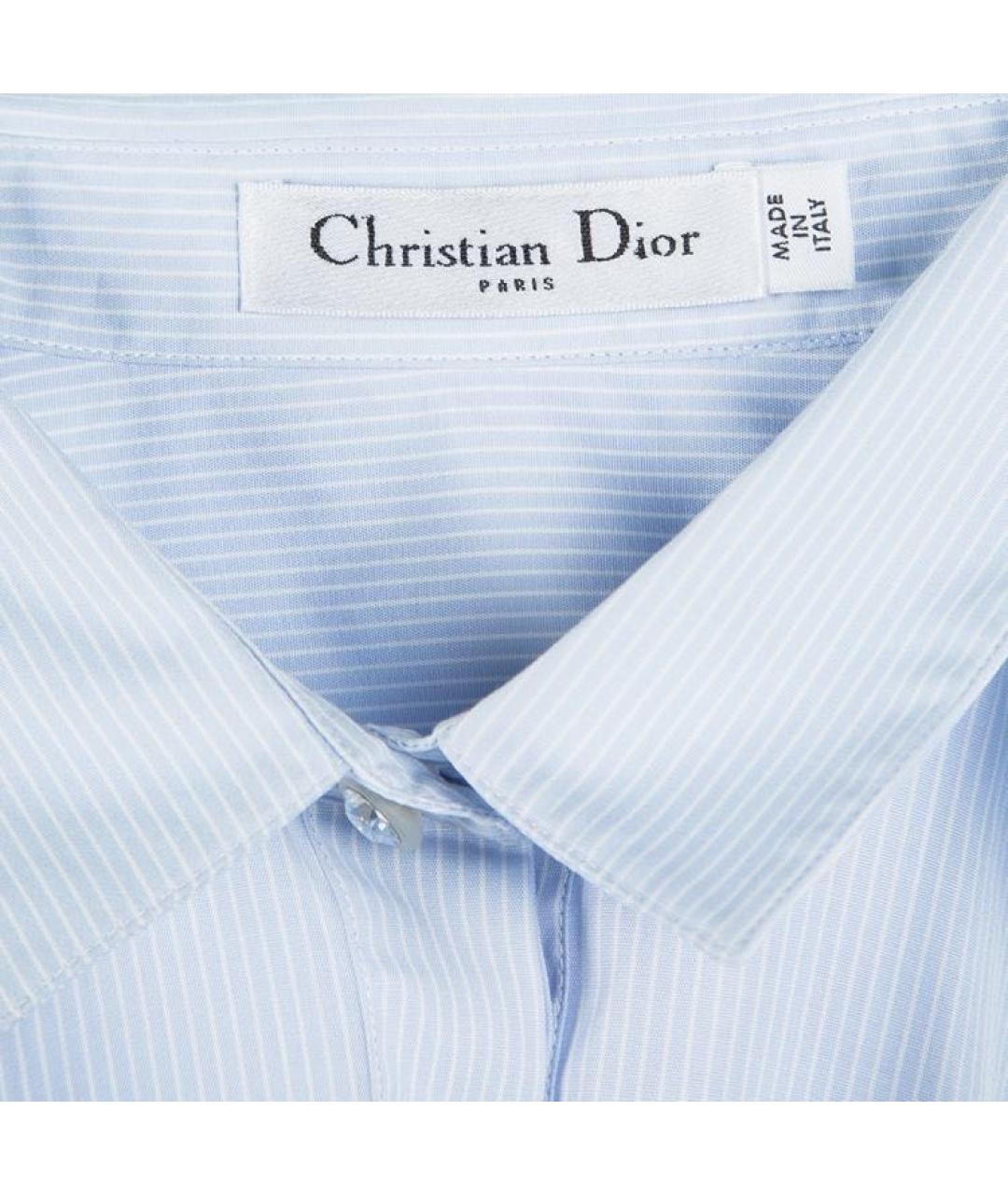 CHRISTIAN DIOR Голубое хлопковое платье, фото 3