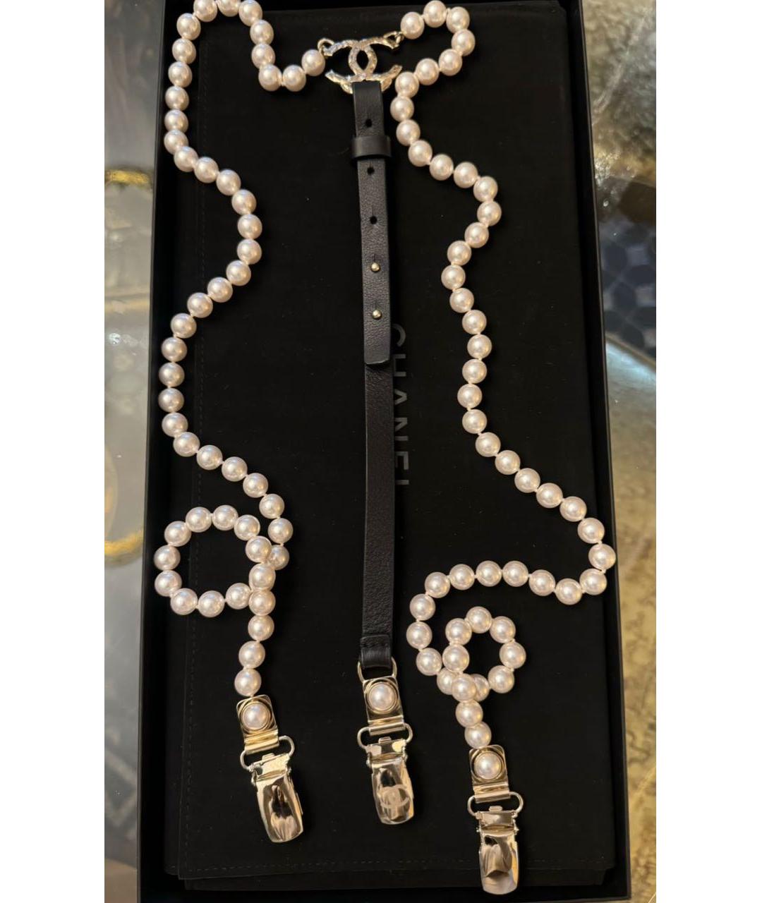 CHANEL Белый кожаный ремень, фото 5