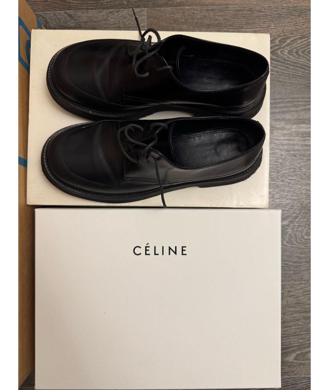 CELINE Черные кожаные брогги и оксфорды, фото 4