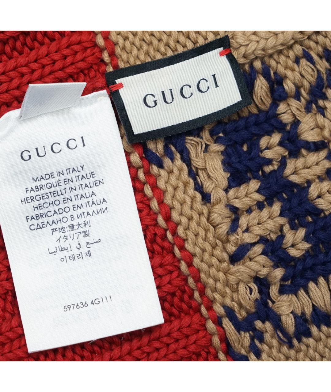 GUCCI Коричневая хлопковая шапка, фото 4