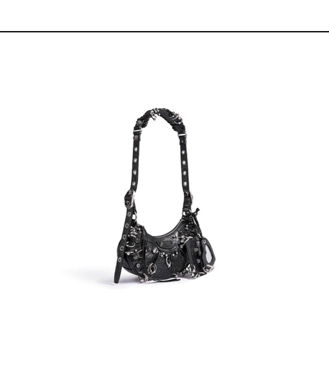 BALENCIAGA Черная кожаная сумка через плечо, фото 2