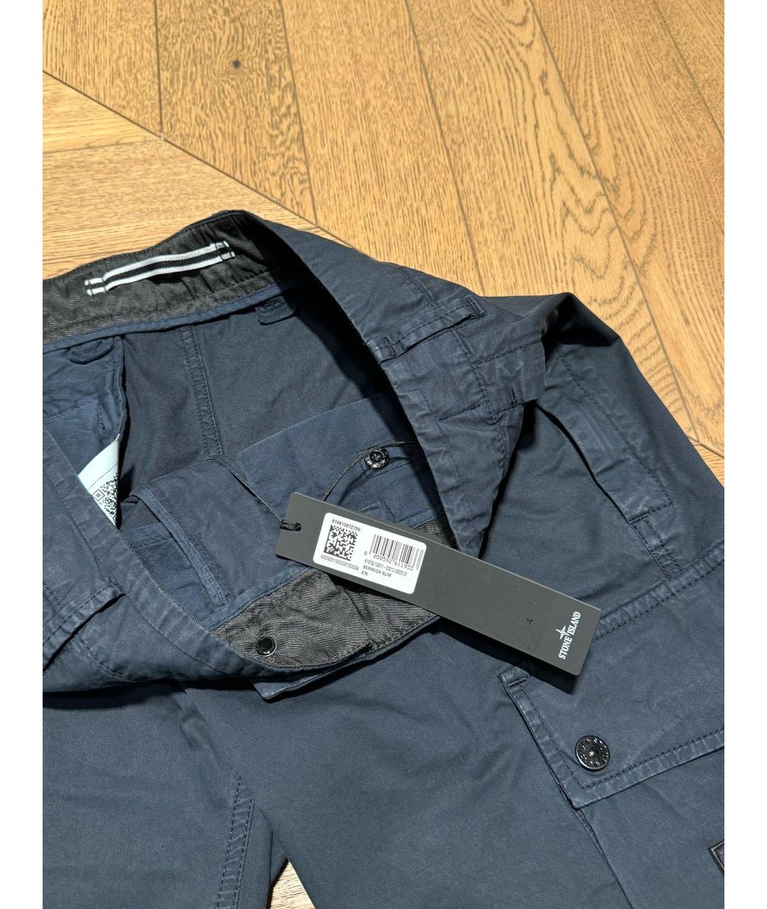 STONE ISLAND Темно-синие хлопковые шорты, фото 5