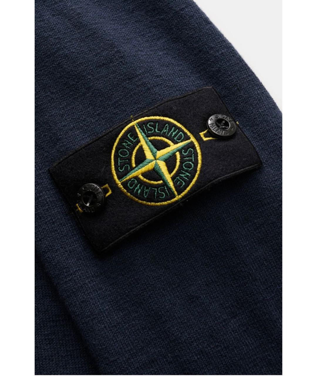 STONE ISLAND Темно-синий хлопковый джемпер / свитер, фото 5