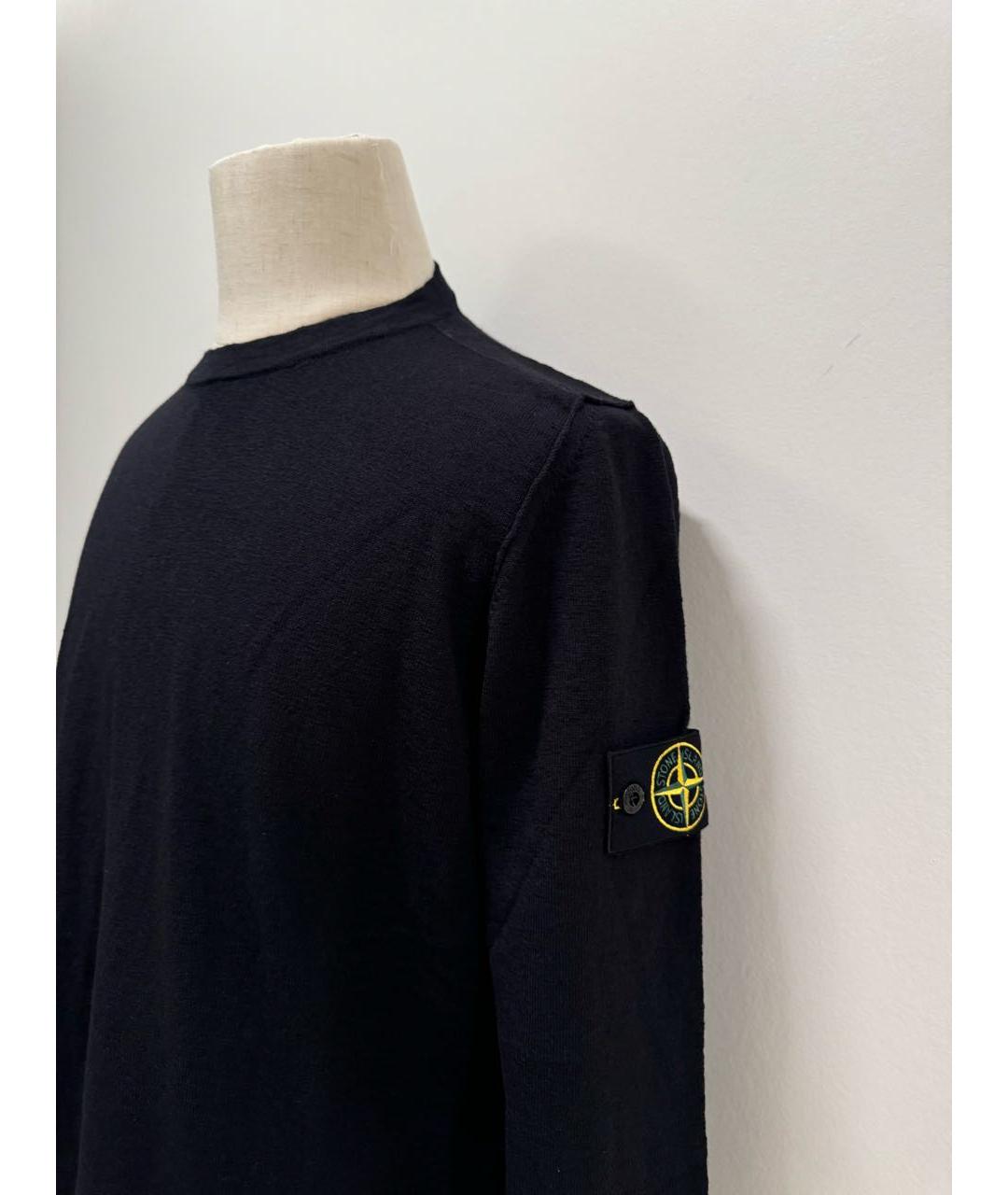 STONE ISLAND Черный хлопковый джемпер / свитер, фото 2