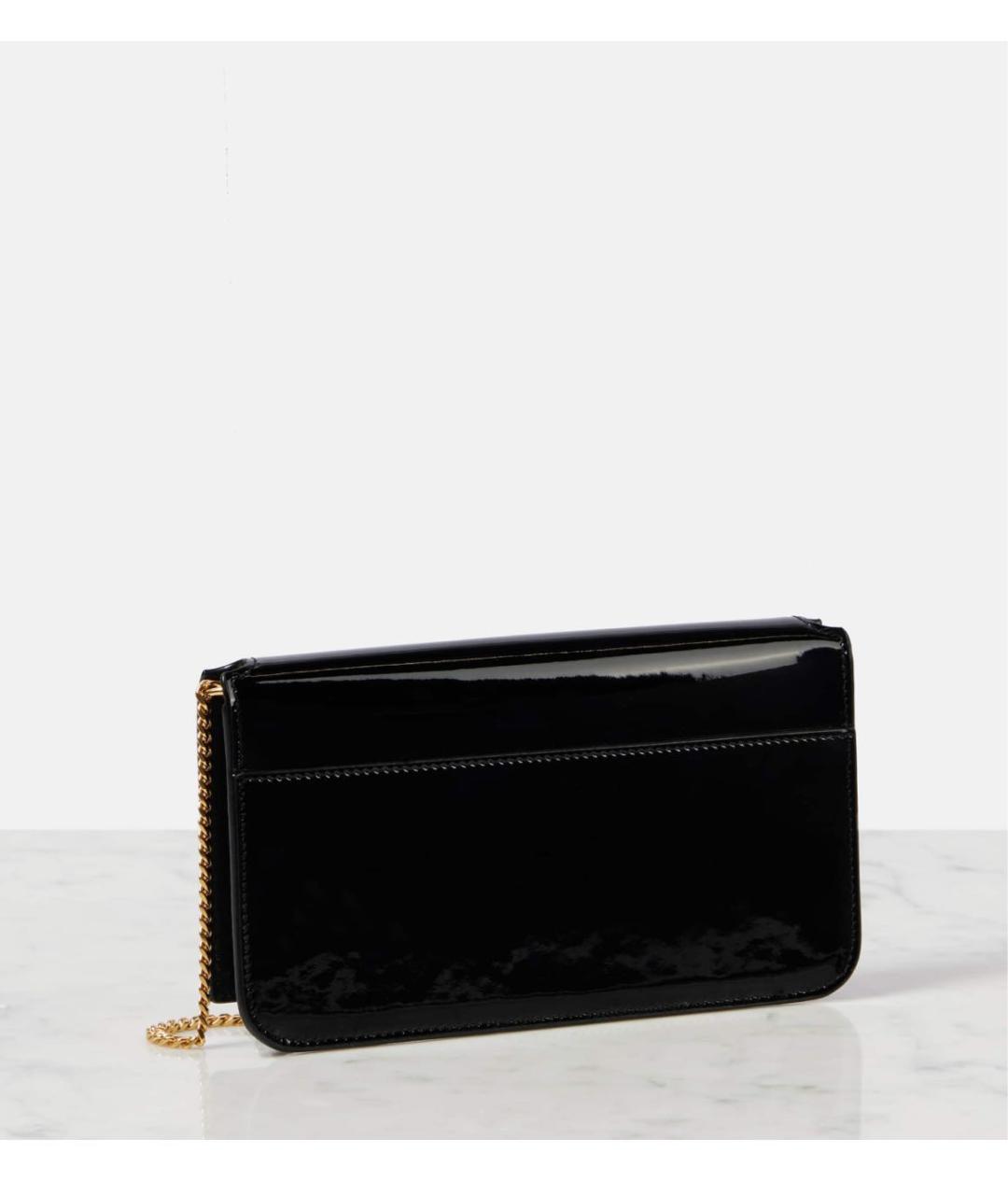 SAINT LAURENT Черная сумка через плечо из лакированной кожи, фото 4