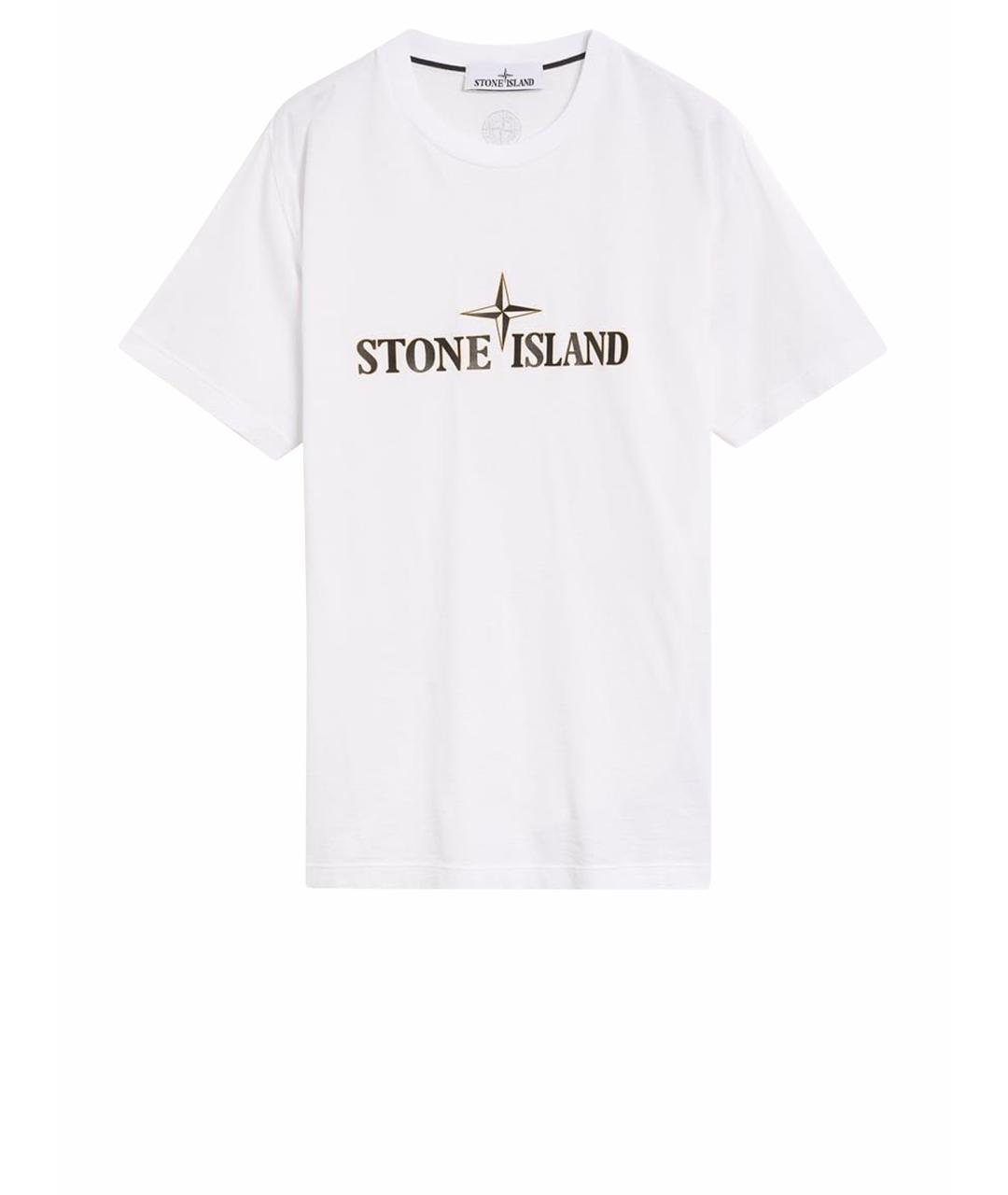 STONE ISLAND Белая хлопковая футболка, фото 1