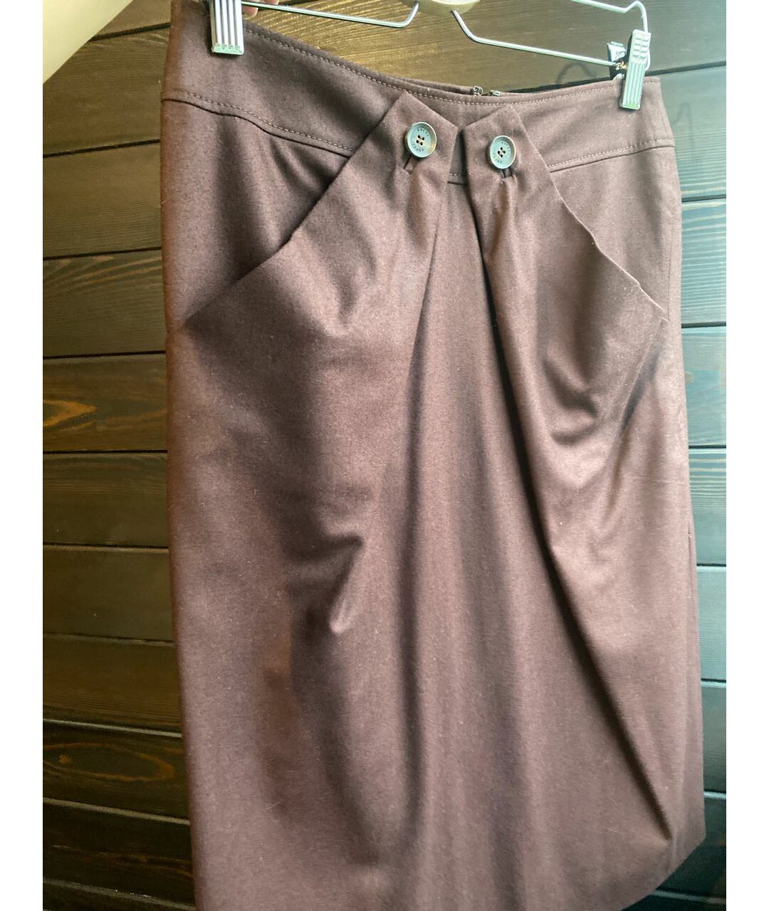 GUCCI Бордовая шерстяная юбка миди, фото 9