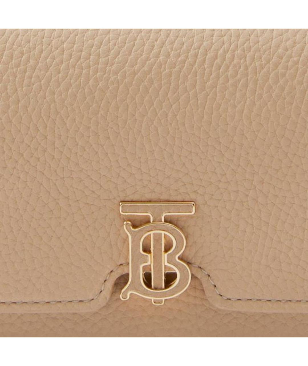 BURBERRY Бежевый кожаный кошелек, фото 5