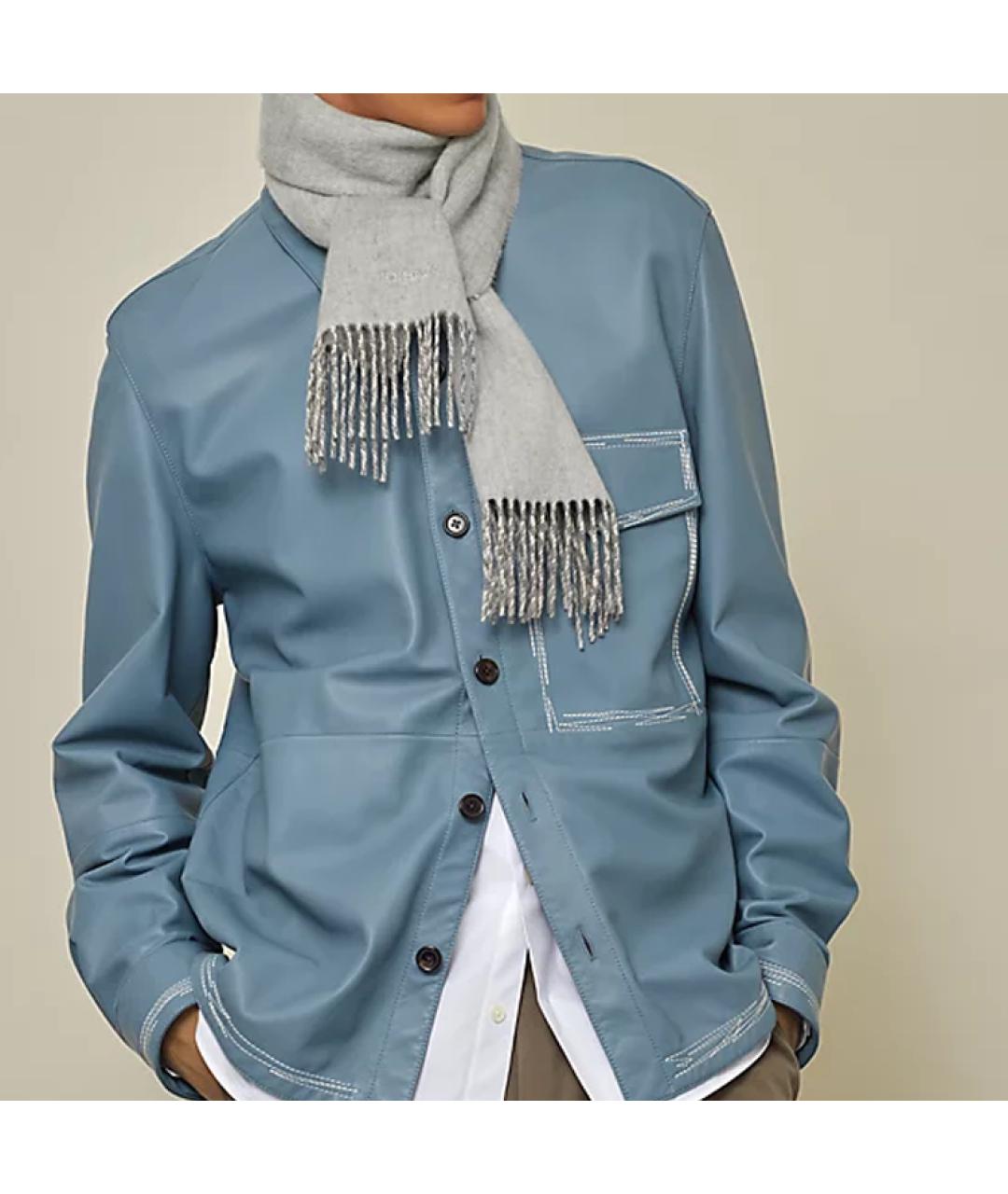 HERMES Серый кашемировый шарф, фото 3