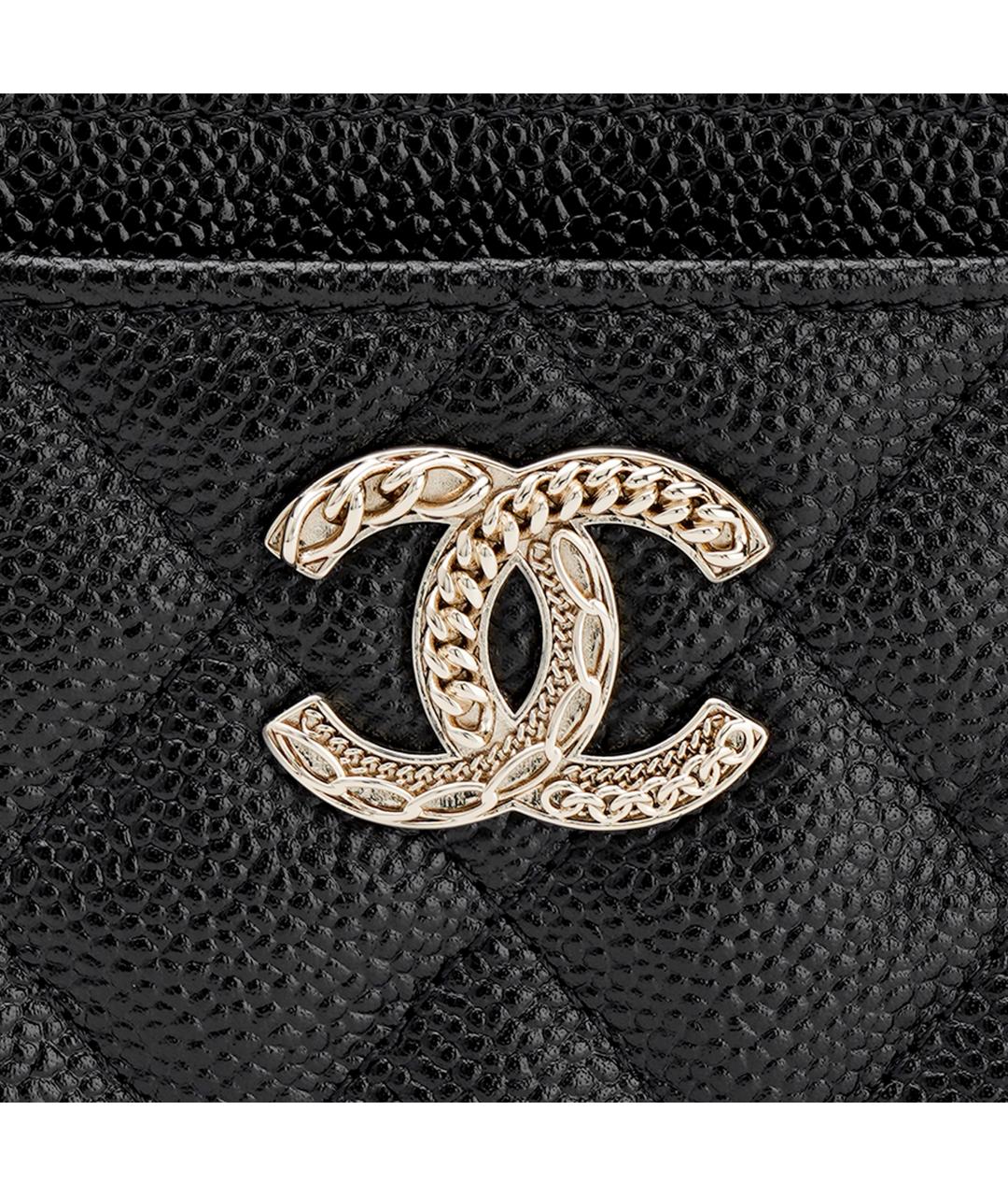 CHANEL Черный кожаный кардхолдер, фото 5