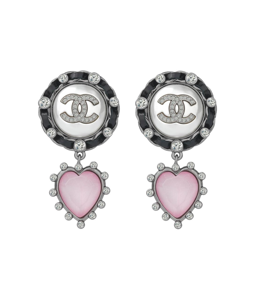 CHANEL Розовые металлические серьги, фото 1