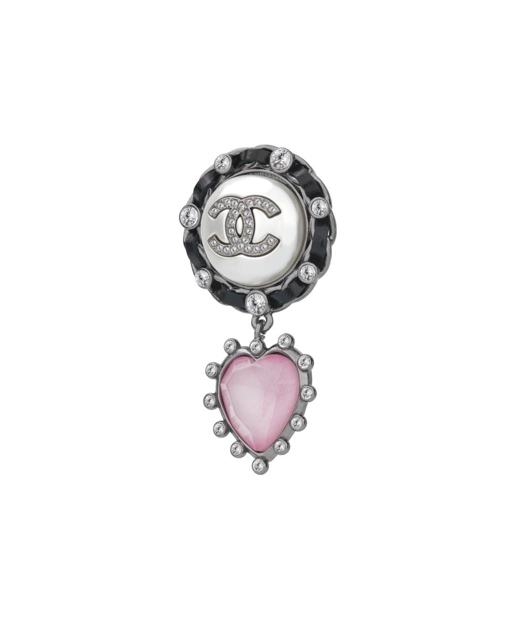 CHANEL Розовые металлические серьги, фото 2