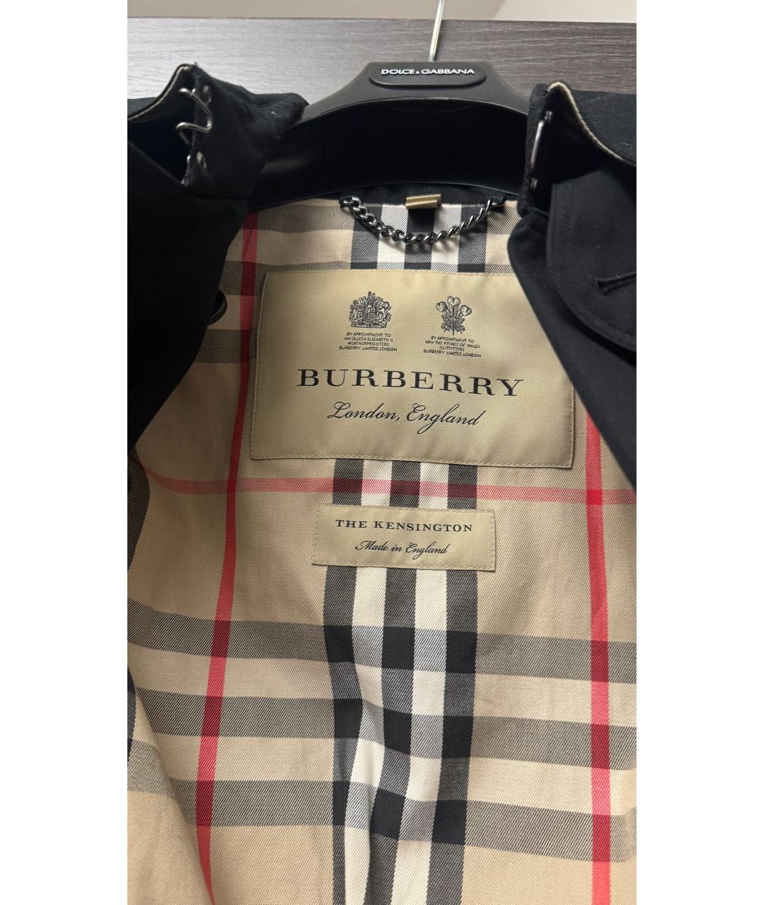 BURBERRY Черное хлопковое пальто, фото 4