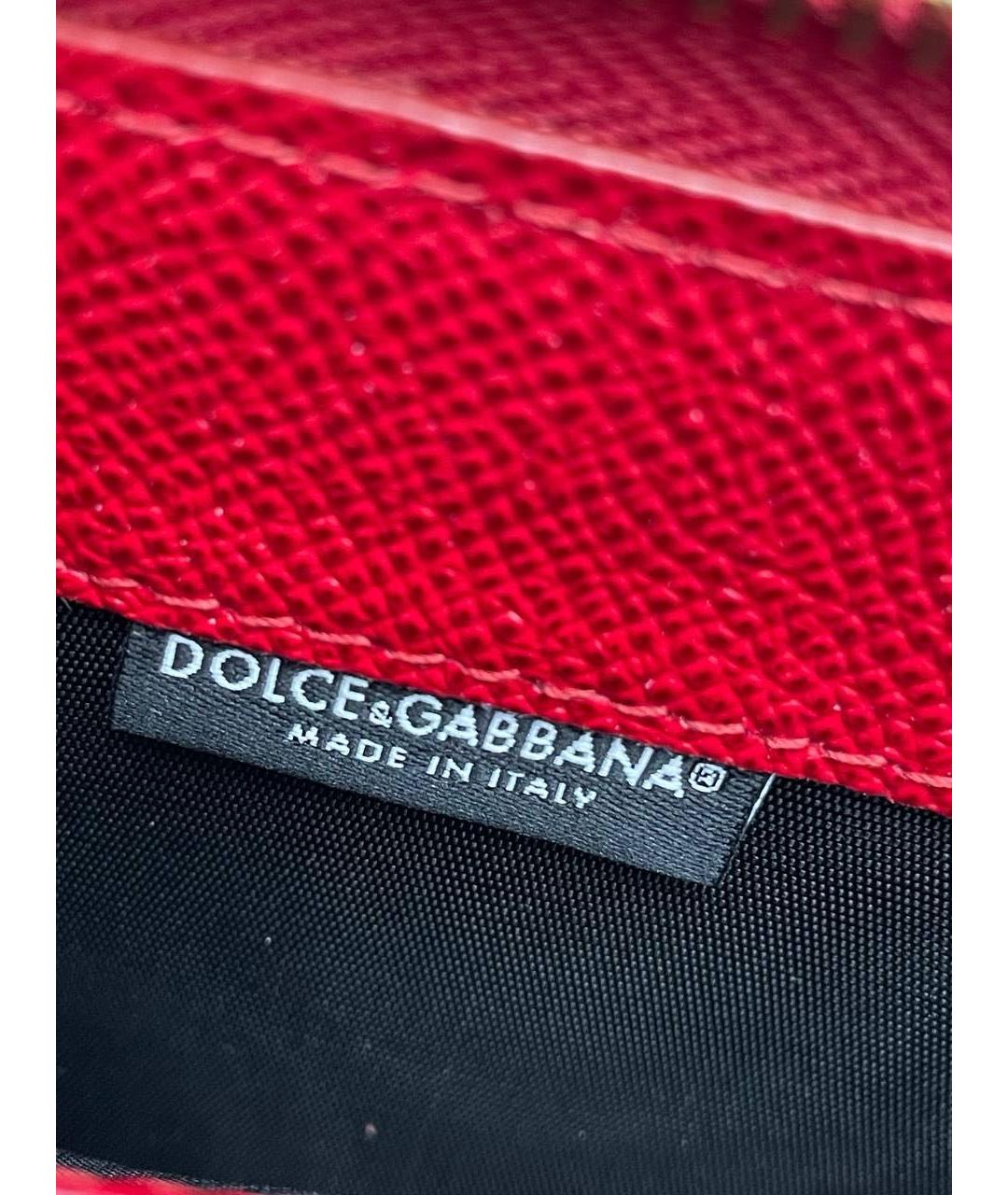 DOLCE&GABBANA Бордовый кожаный кошелек, фото 8