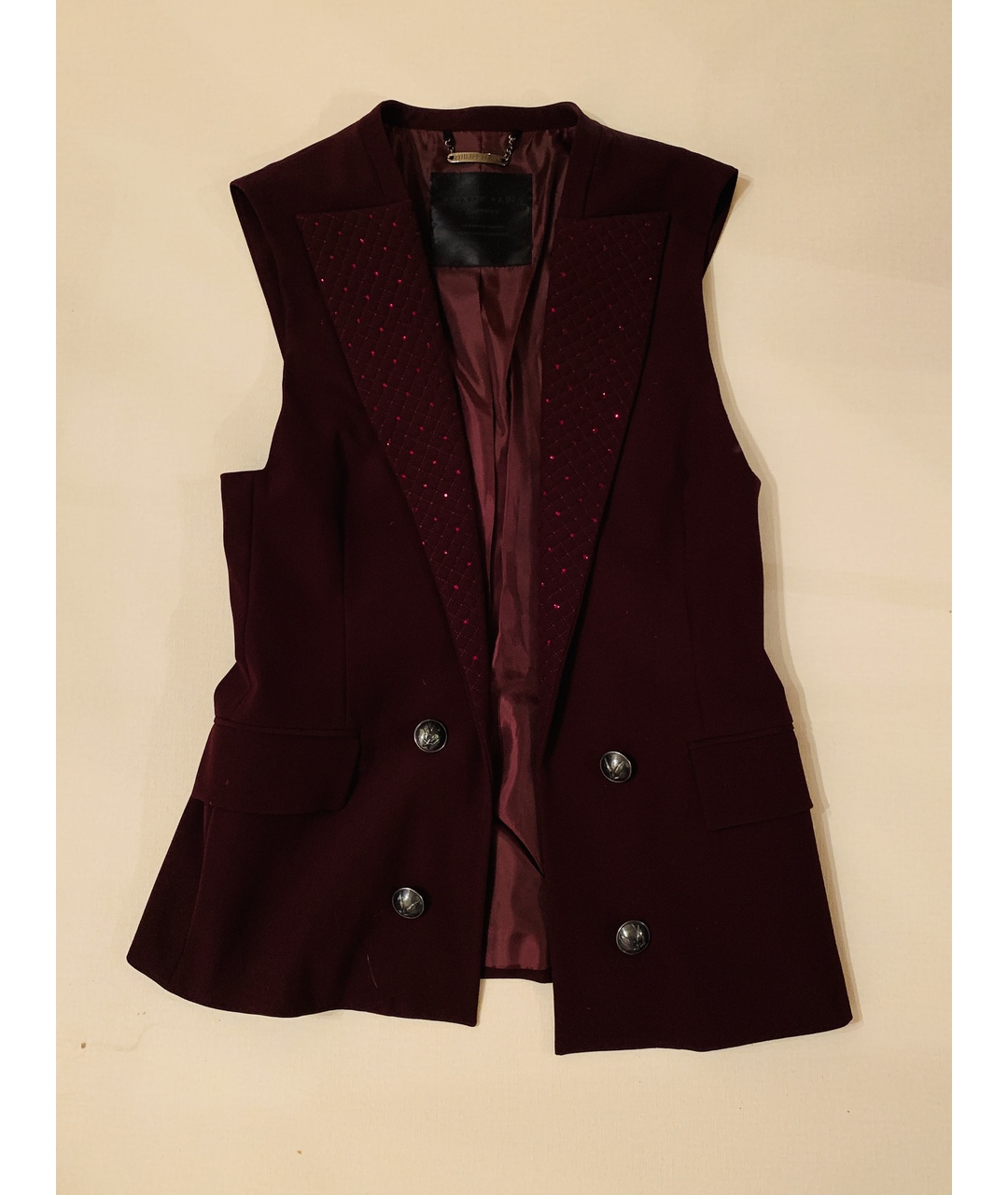 PHILIPP PLEIN Бордовый полиамидовый жакет/пиджак, фото 4