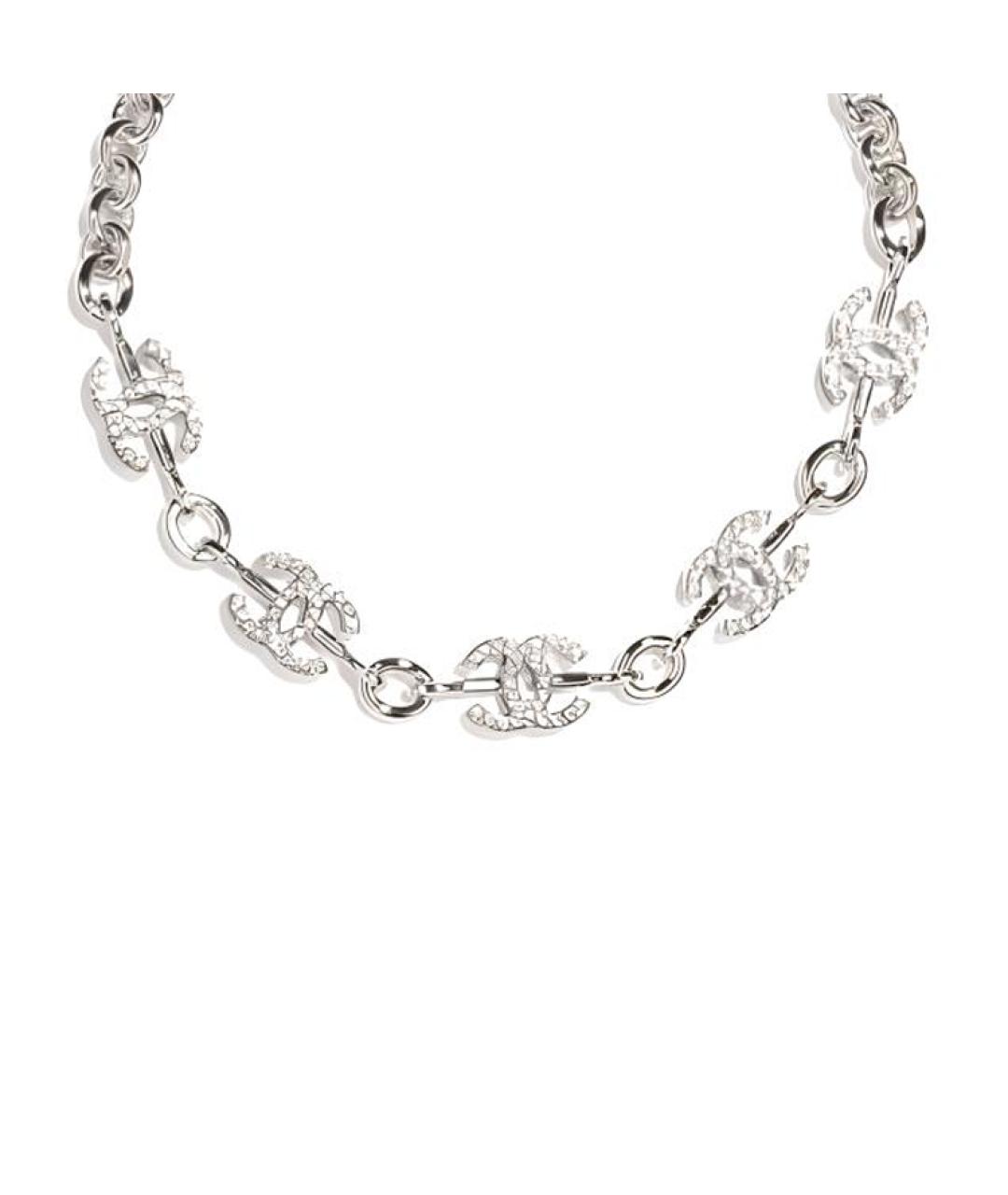 CHANEL Серебряная металлическая цепочка, фото 2