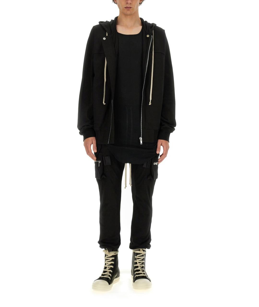 RICK OWENS Черные хлопковые повседневные брюки, фото 2