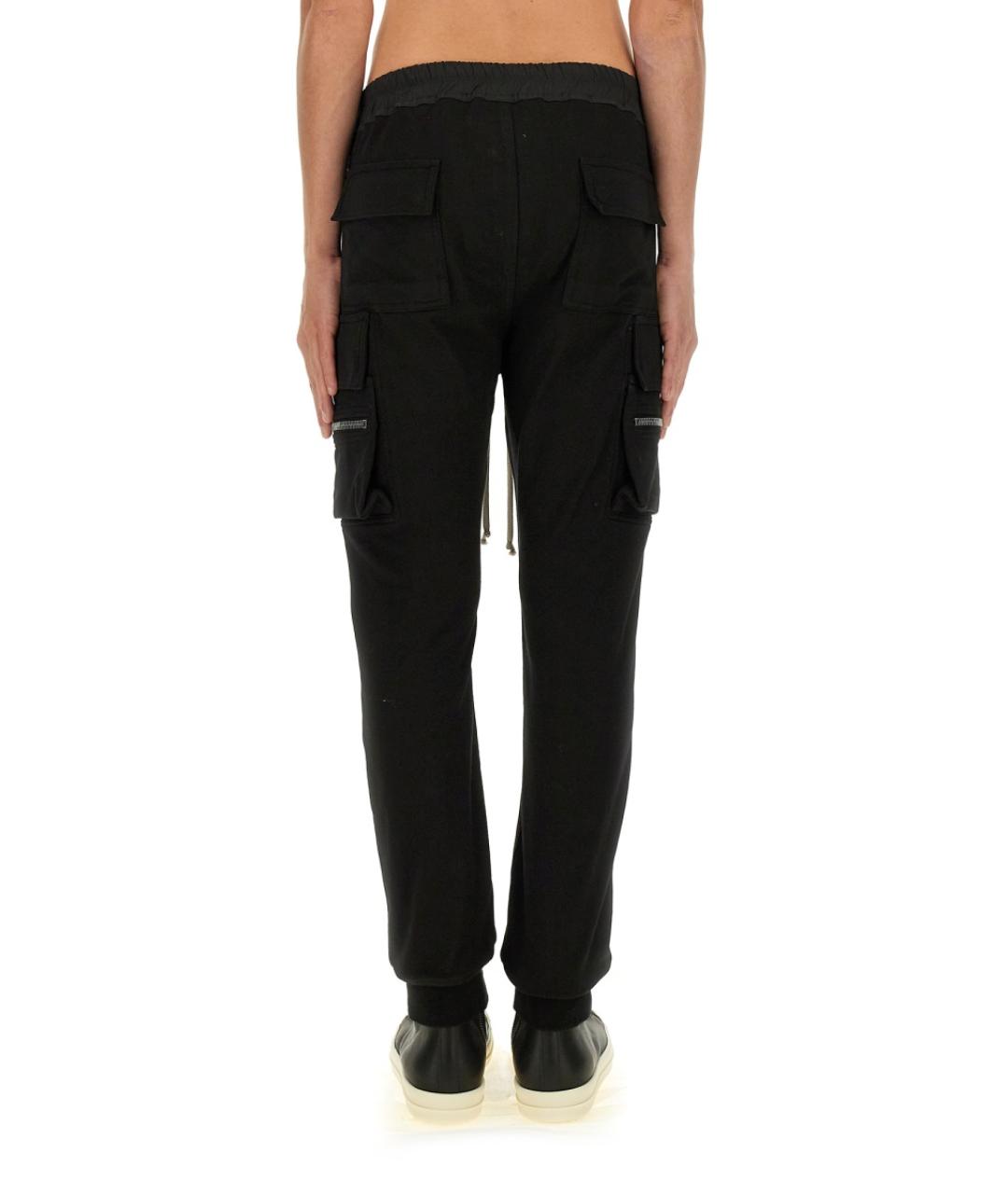RICK OWENS Черные хлопковые повседневные брюки, фото 3