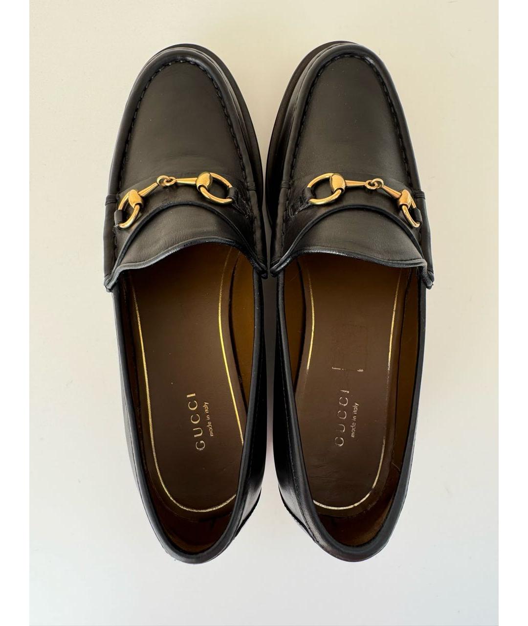 GUCCI Черные кожаные брогги и оксфорды, фото 3