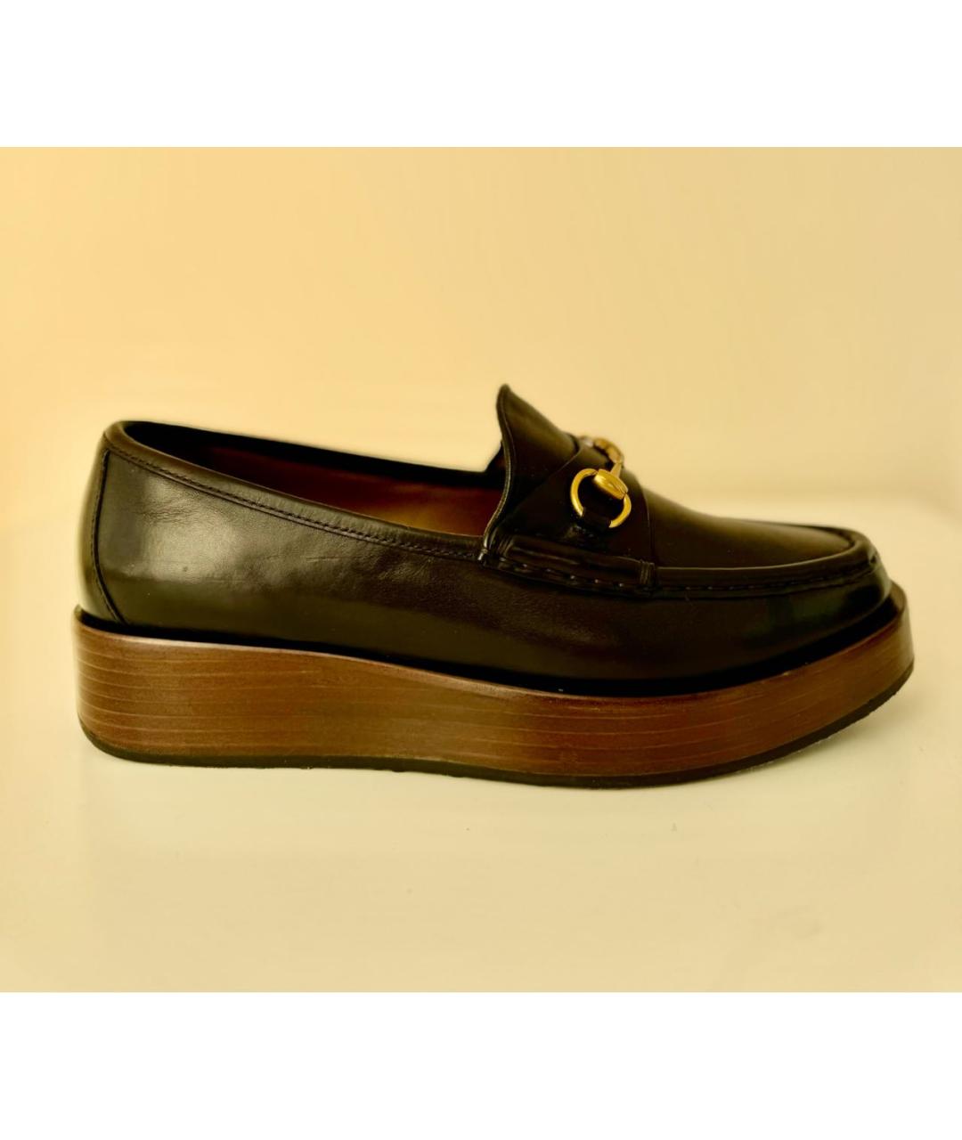 GUCCI Черные кожаные брогги и оксфорды, фото 9