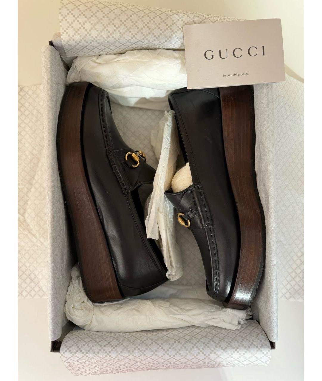 GUCCI Черные кожаные брогги и оксфорды, фото 5