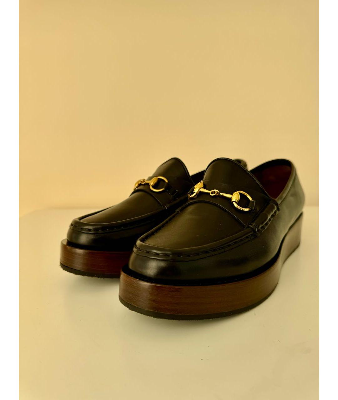 GUCCI Черные кожаные брогги и оксфорды, фото 2