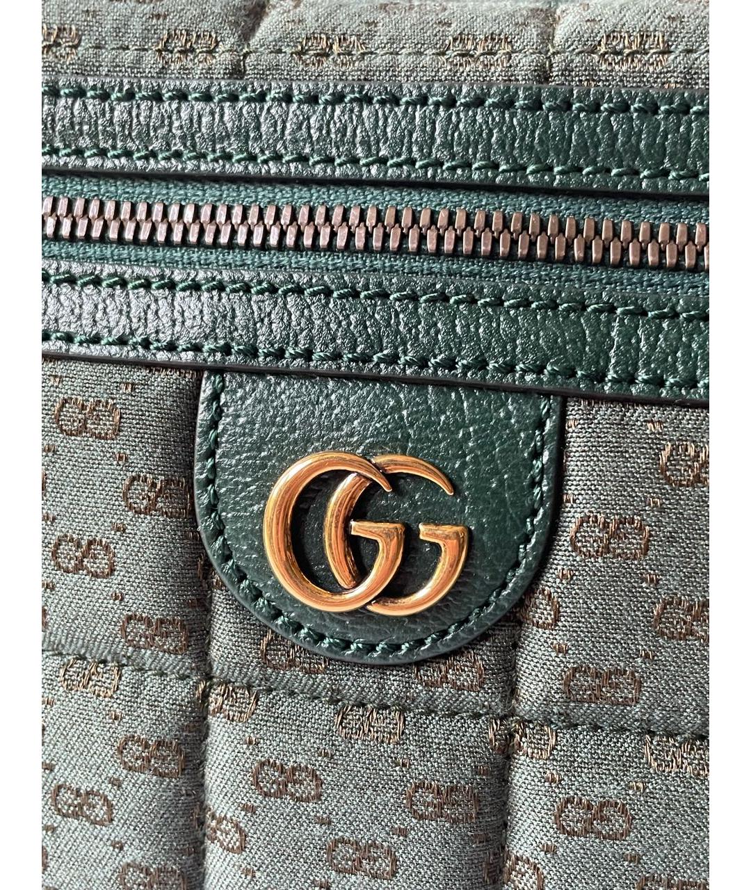 GUCCI Зеленая кожаная барсетка, фото 2