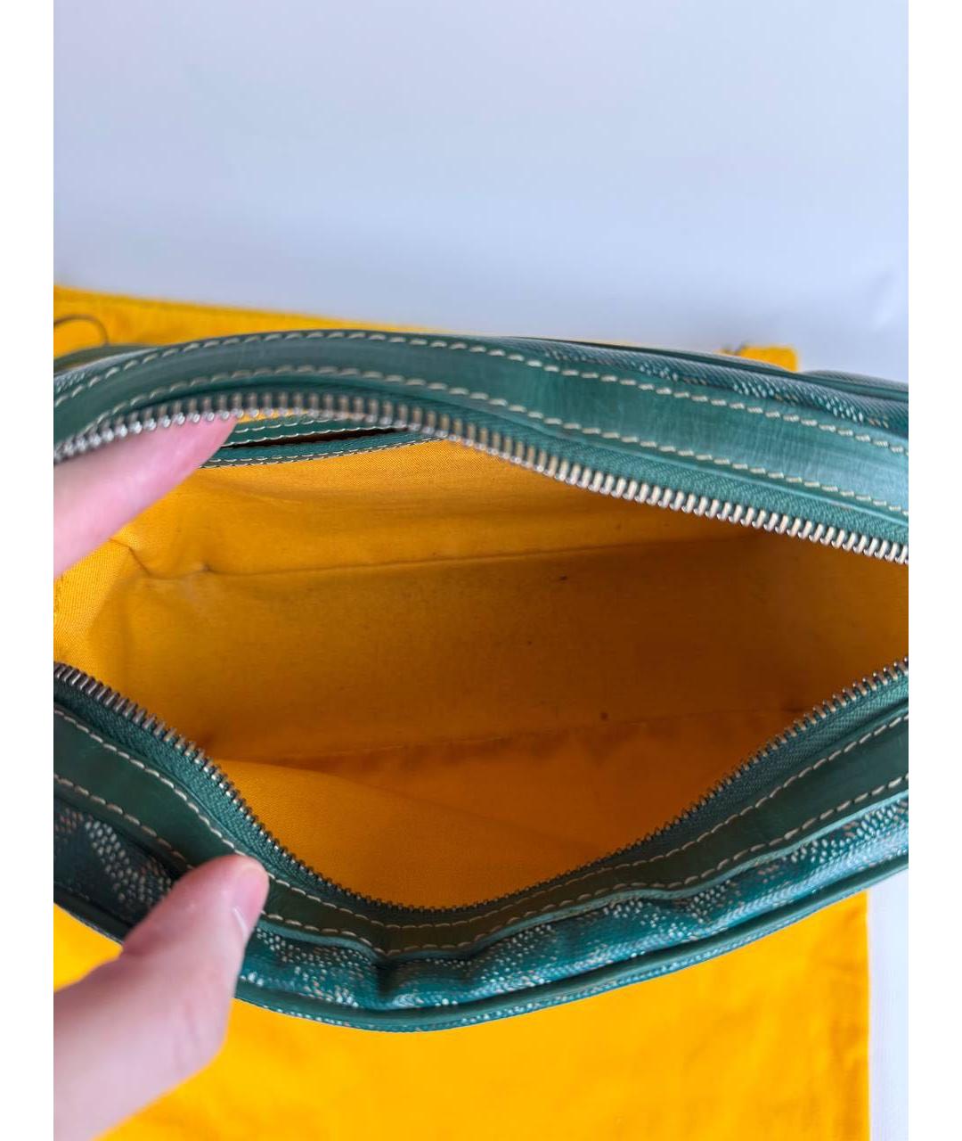 GOYARD Зеленая кожаная сумка через плечо, фото 7