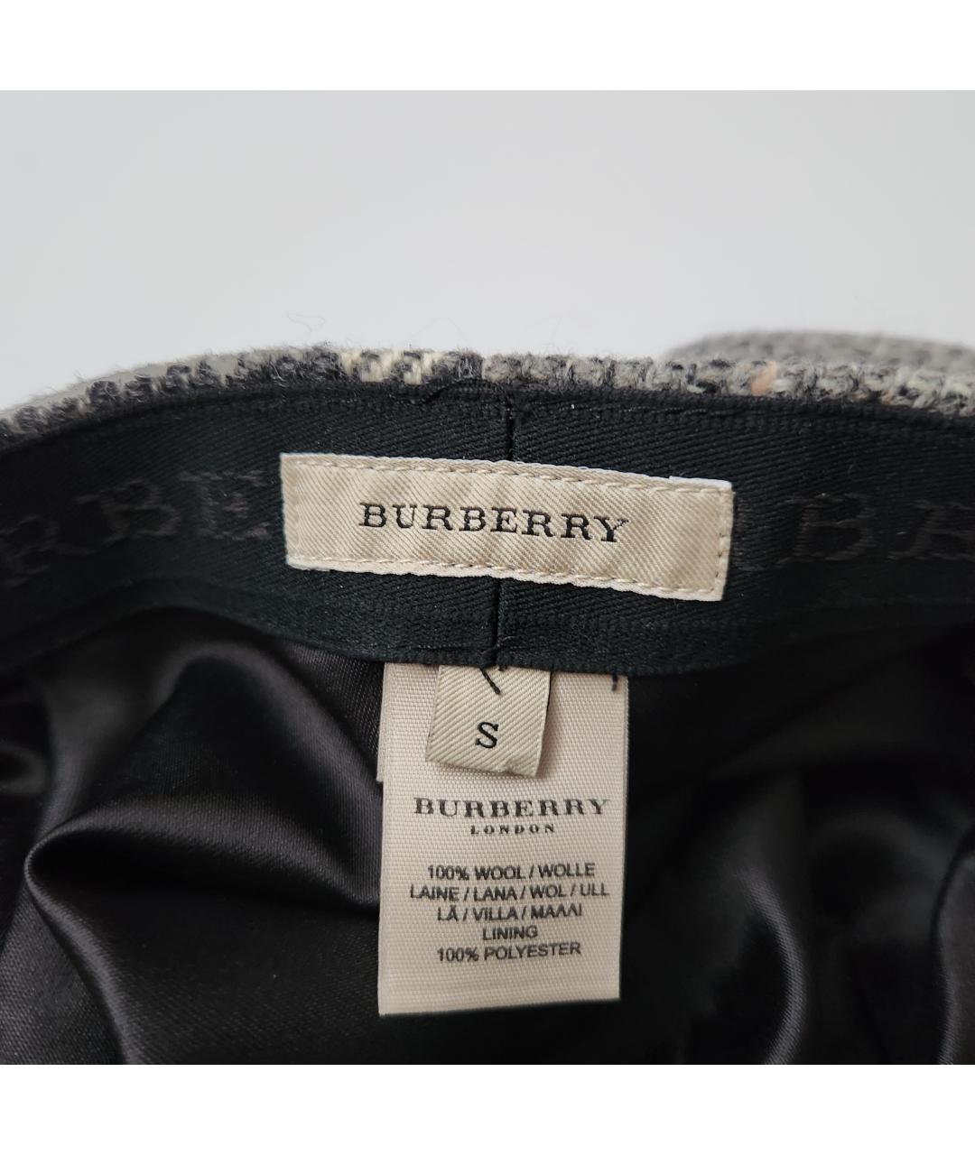 BURBERRY Серая шерстяная кепка, фото 4