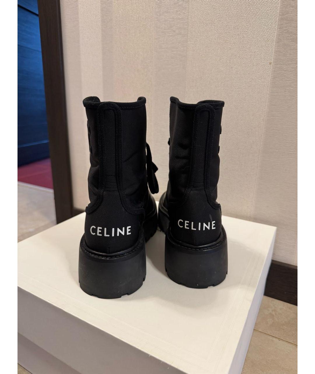 CELINE Черные текстильные ботинки, фото 3