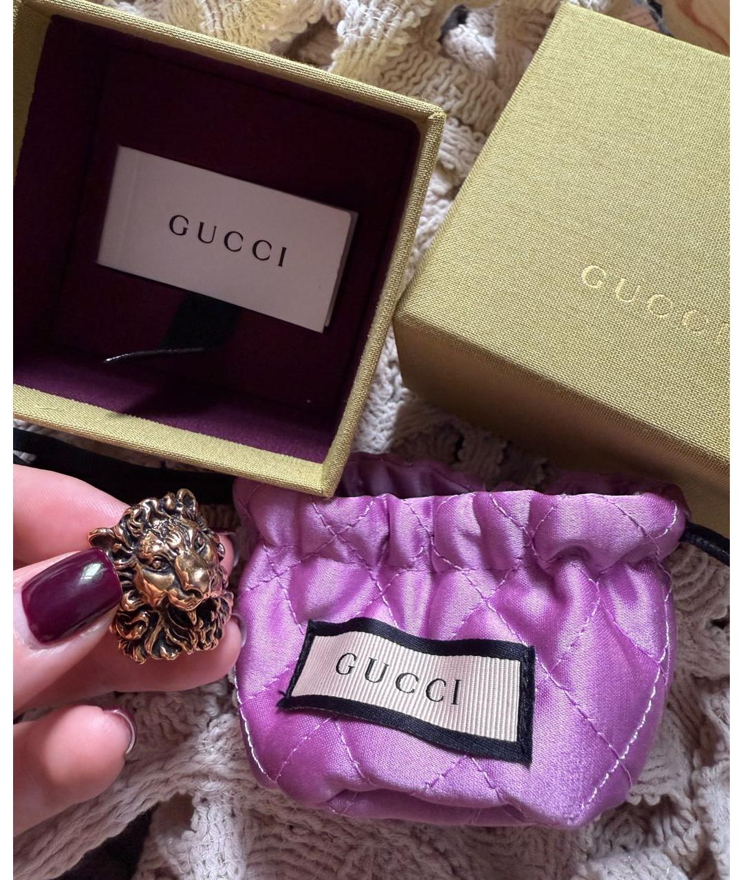 GUCCI Золотое латунное кольцо, фото 3