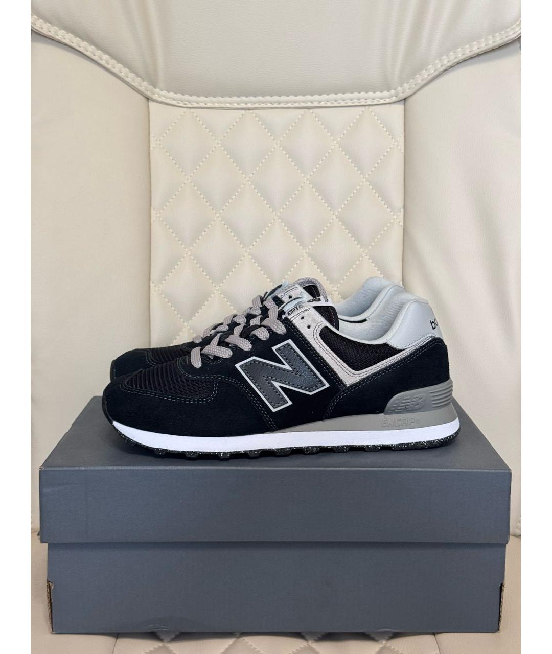 NEW BALANCE Черные замшевые низкие кроссовки / кеды, фото 6