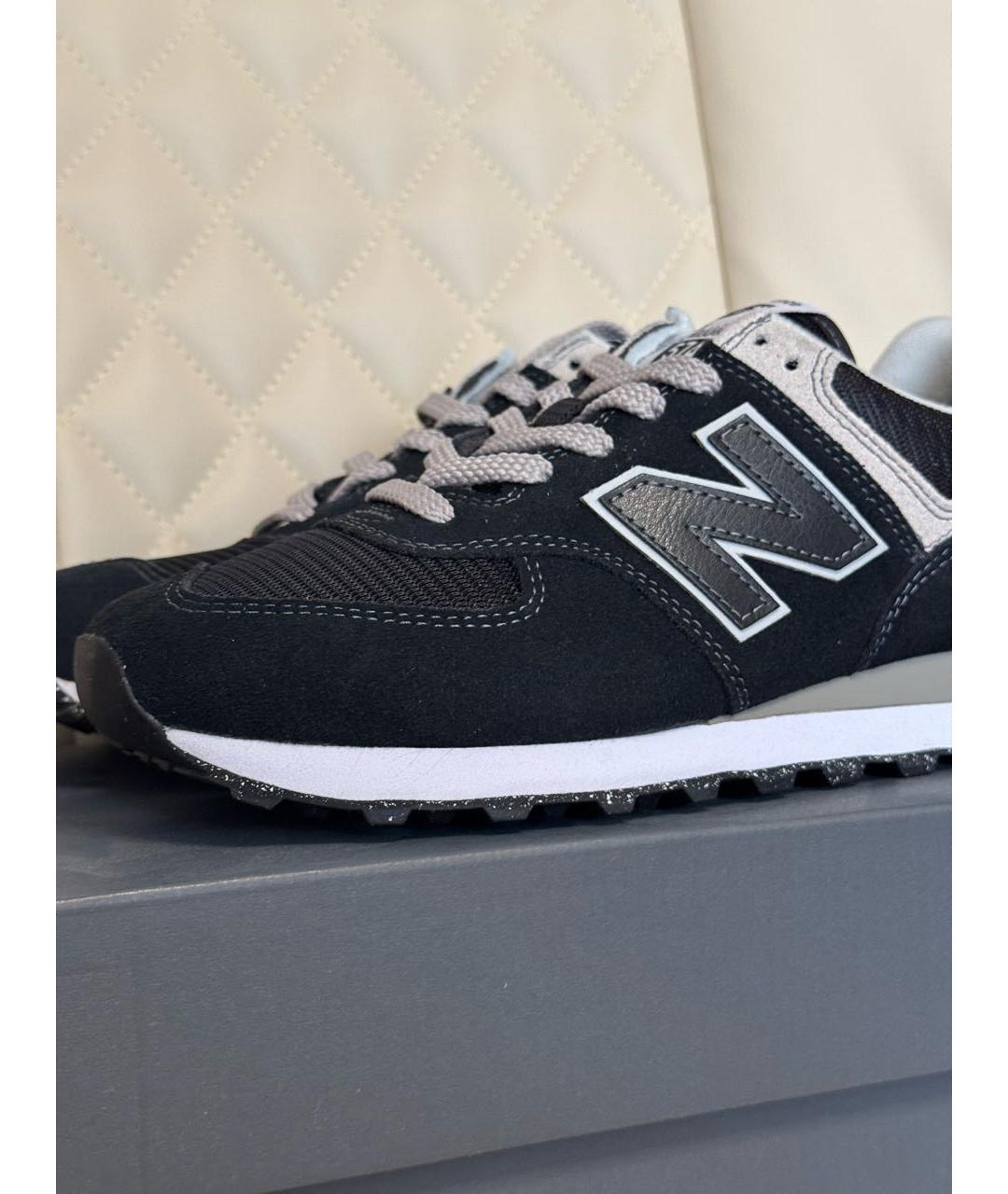 NEW BALANCE Черные замшевые низкие кроссовки / кеды, фото 3