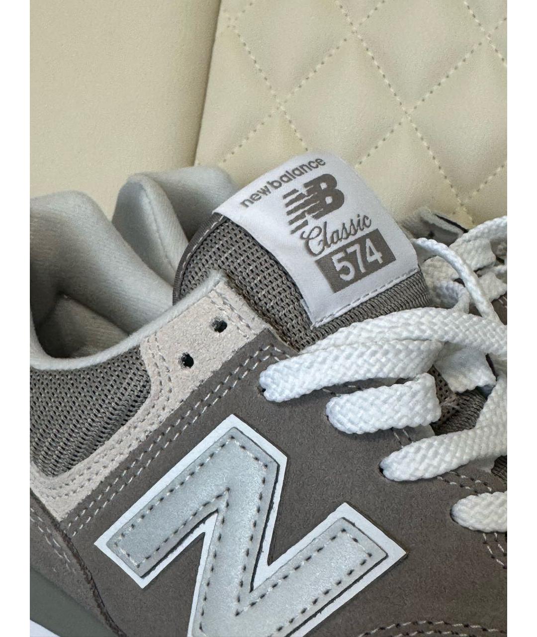 NEW BALANCE Бежевые замшевые низкие кроссовки / кеды, фото 4