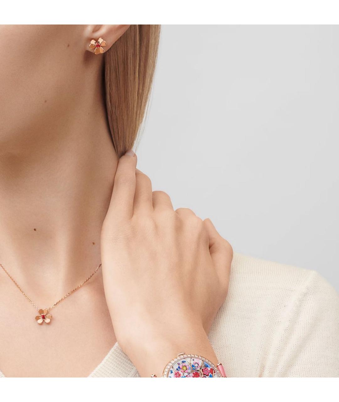 VAN CLEEF & ARPELS Бордовые серьги из розового золота, фото 4