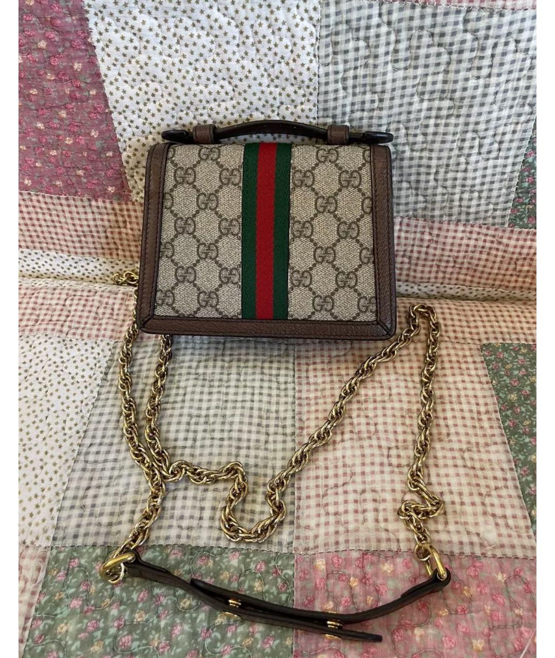 GUCCI Коричневая кожаная сумка через плечо, фото 2