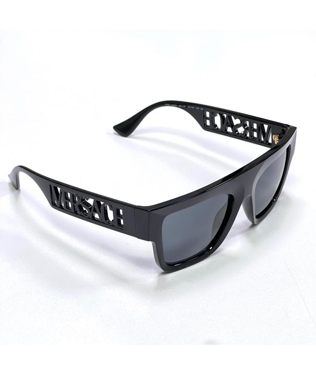 VERSACE Черные пластиковые солнцезащитные очки, фото 2